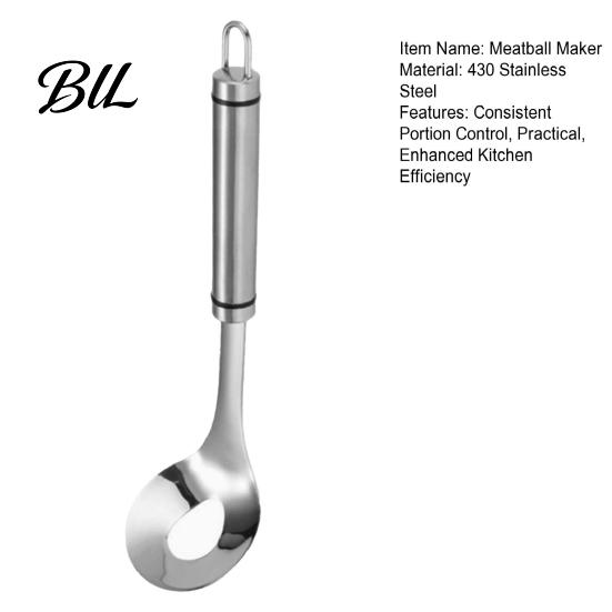 Cooking Tools for Homemade Meatballs Stainless Steel Meatball Maker, Manual Press Tool with Forming Spoon & Serving Kitchen Gadget Ground Meat