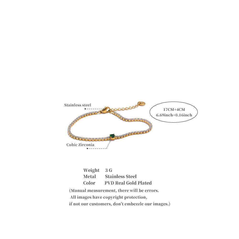 Eetit Нежный блестящий браслет-цепочка из кубического циркония, высококачественная нержавеющая сталь, модные ювелирные изделия, подарок