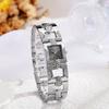 Women Rhinestone Bracelet Watch Square Dial Classic Casual Formal Dress Quartz Bangle Wristwatch Fashion Jewelry Accessory