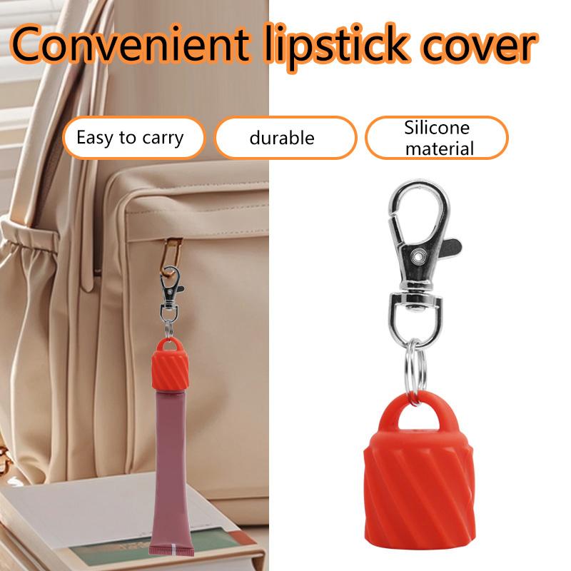 Practical Silicone Keychain Cap lip gloss accessories Portable Durable Holder Keychain Compatible For Lipstick Storage Cap