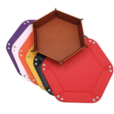 Подставка для хранения игральных костей с шестигранной головкой, держатель для коврика из искусственной кожи и бархата, двухсторонний, толстый, для хранения офисных принадлежностей, инструменты