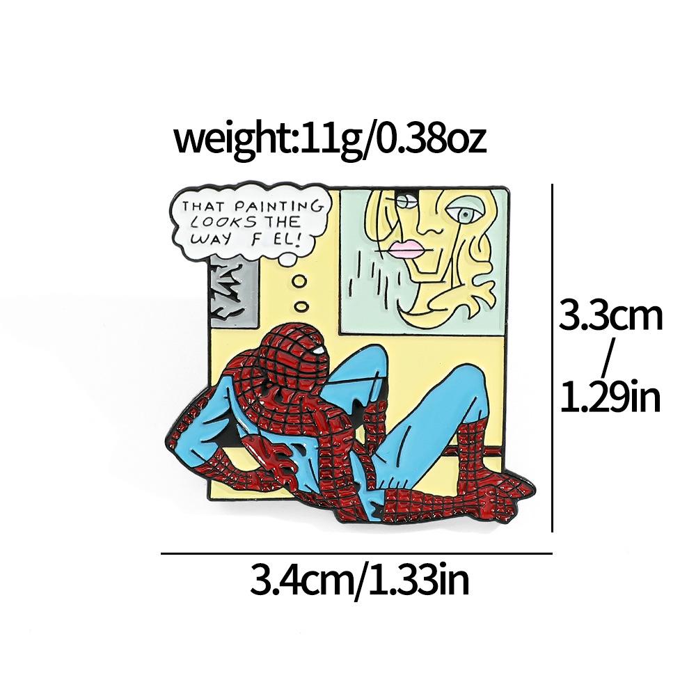 89 Брошь-значок Человек-паук из сплава Супергерой Marvel Человек-паук Металлический значок Рюкзак Куртка Персонализированное украшение