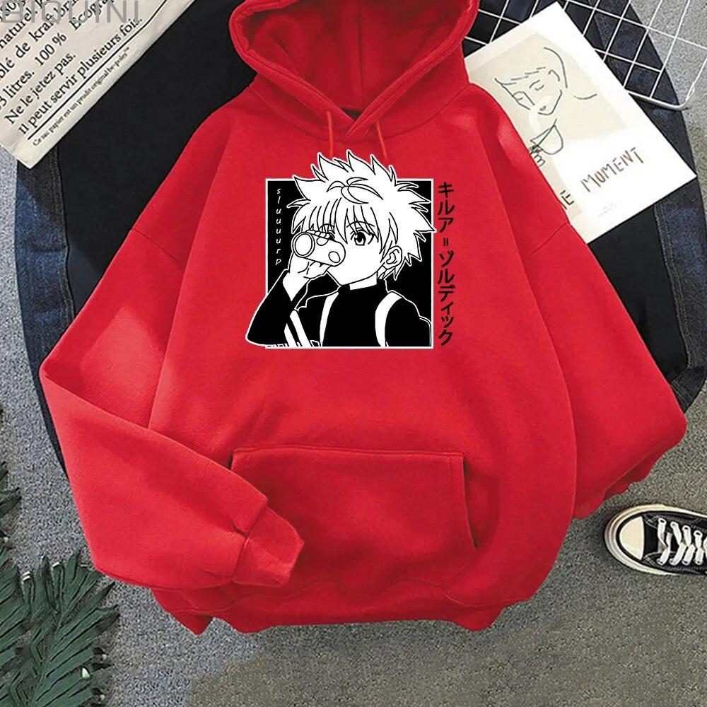 Killua Толстовка женская унисекс Kawaii Hunter X Hunter свободная толстовка с рисунком с капюшоном осень-зима теплая японская уличная одежда