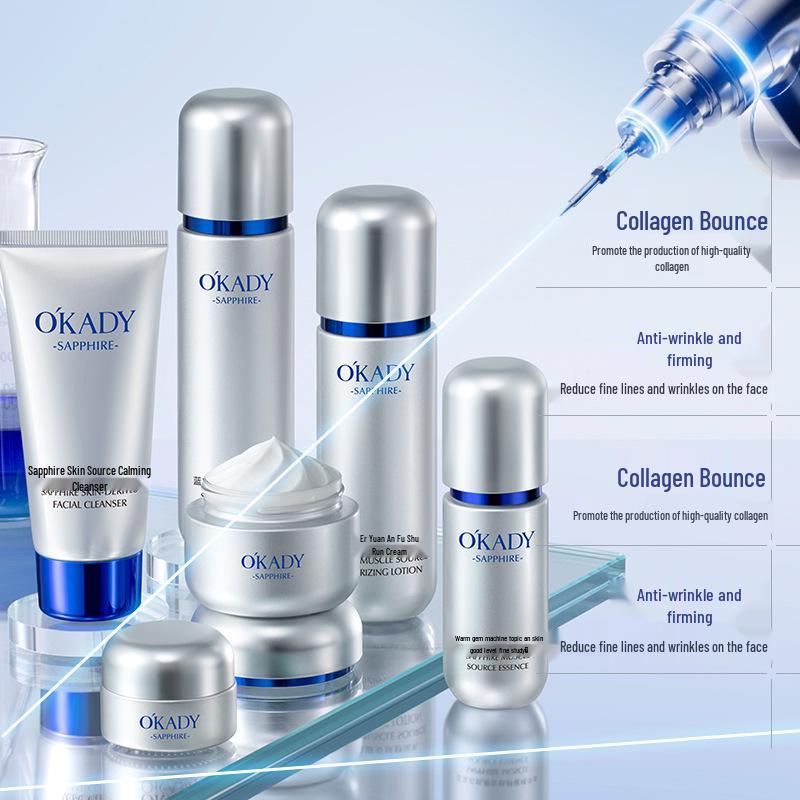 Успокаивающий набор Opeilan с сапфиром для кожи: Увлажняющий подарок из шести предметов на День матери.