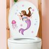 1PC Seabed Animals Toilet Sticker WC Self Adhesive Paintings Removable Bathroom Decal Decorative Room Decor Wall Stickers