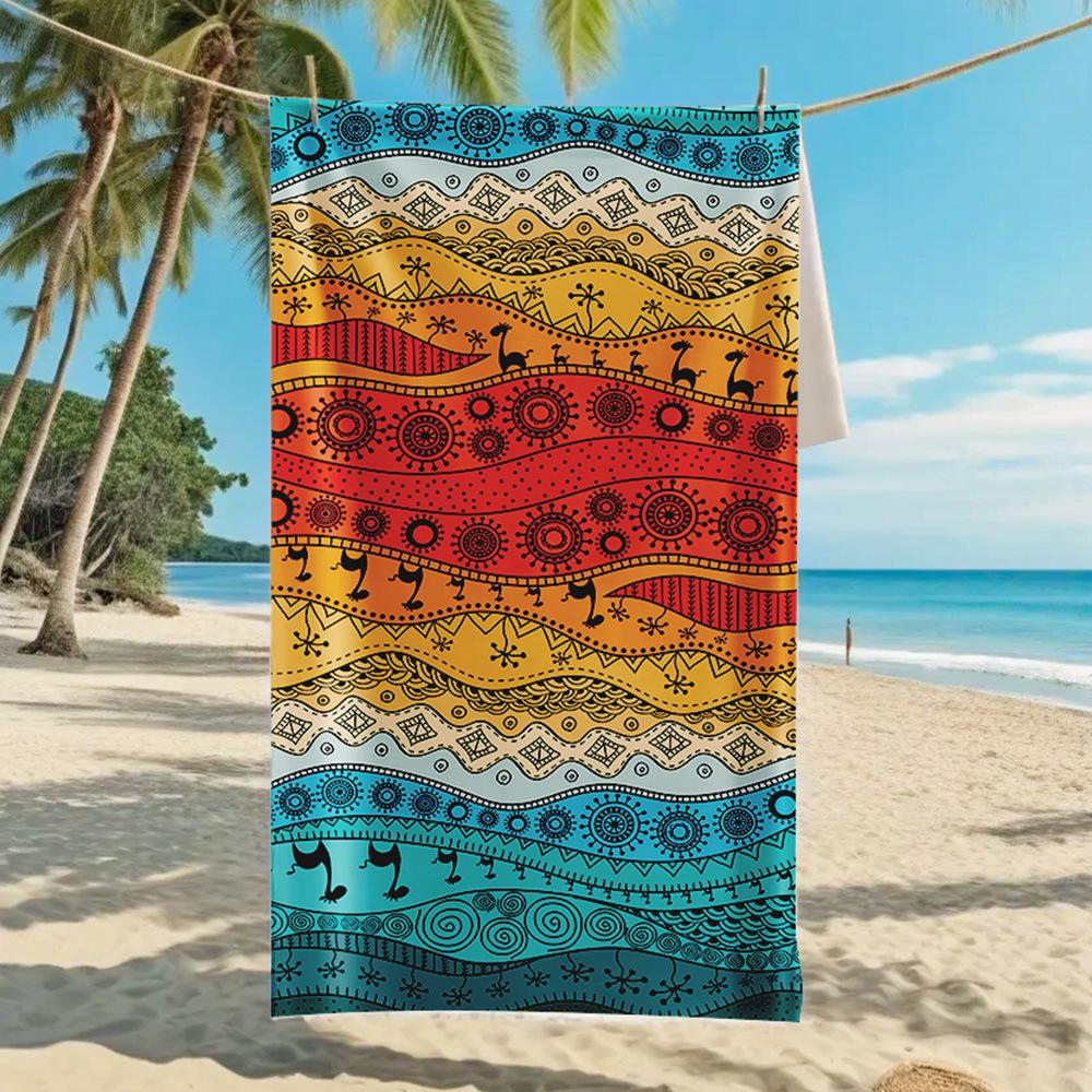 Новое двухстороннее бархатное пляжное полотенце, поддерживающее полотенце для серфинга, спортивное полотенце