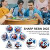 7Pcs Dragon Eye Resin Dice Set Pointed Corner Rotating Wide Application Versatile for DND