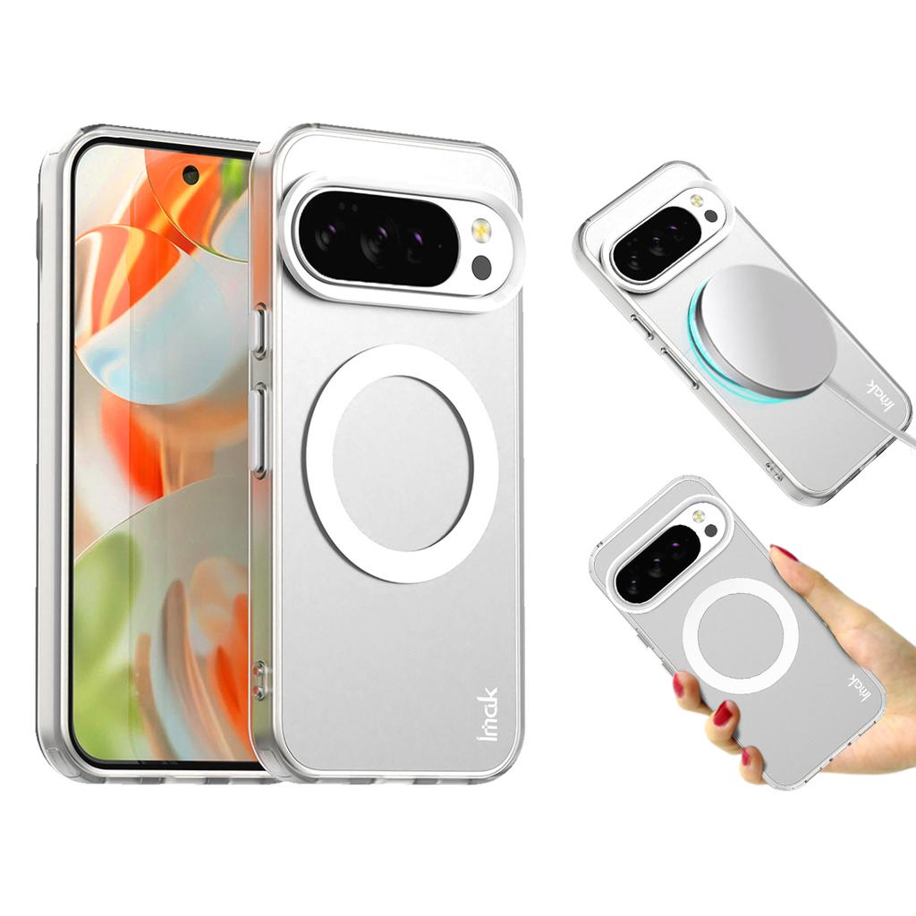 IMAK For Google Pixel 10/10 Pro Case Compatible with MagSafe Candy Color Anti Drop TPU+PET Back Cover