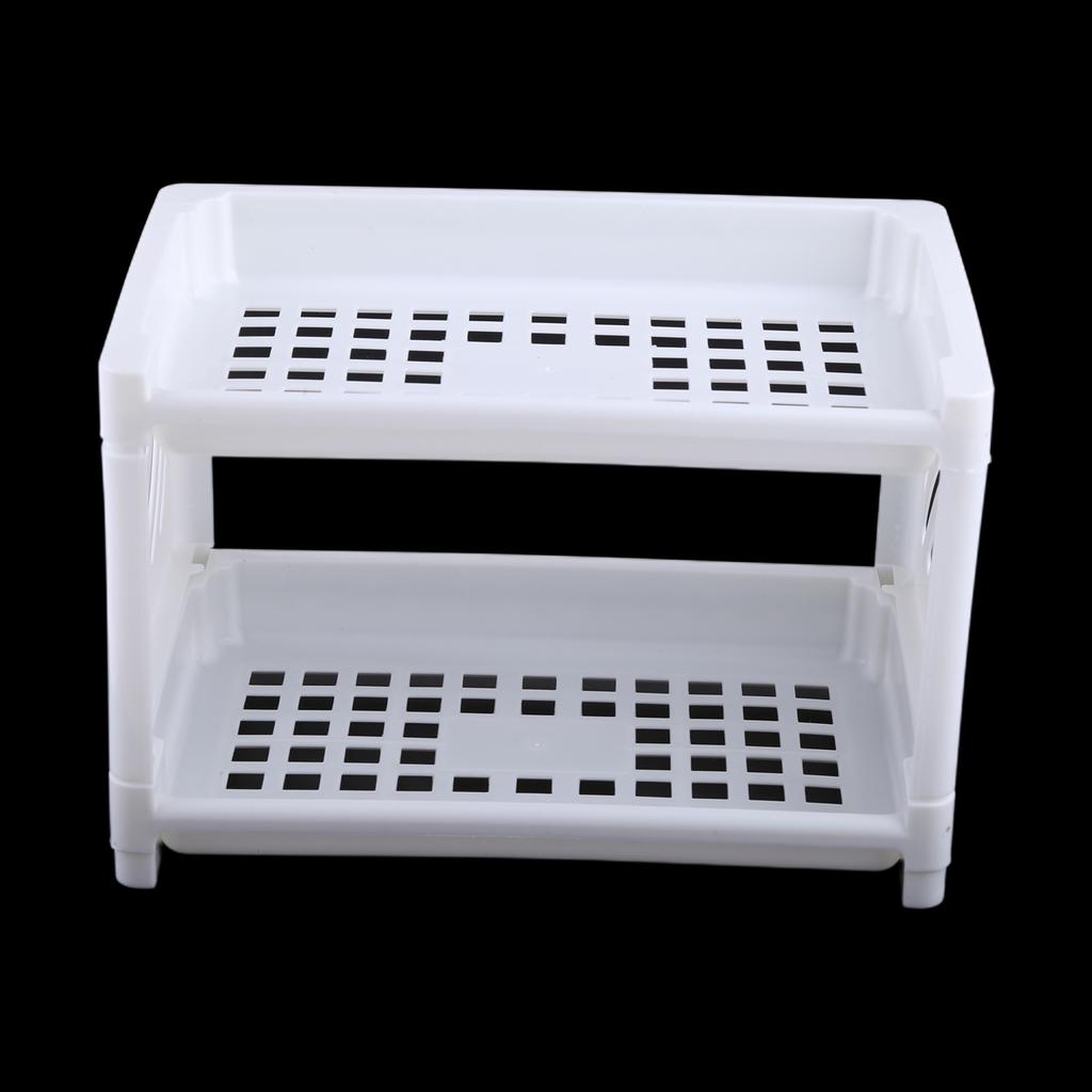 Double Layer Hollow Shelf Plastic Cosmetics Desktop Finishing Bathroom Accessories Organizer Storage Rack 2 Tier Shelf