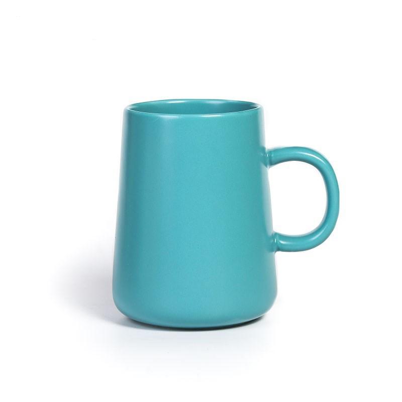 450ML Ceramic Tea Cup Extra Large Mugs Coffee Cups Wide Ceramic Single Color Frosted Big Coffee Mug Tea Cup With Spoon