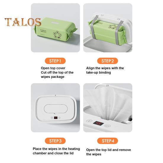 Подогреватель детских салфеток с регулируемой температурой, цифровым дисплеем, большой емкостью, для путешествий, для дома и путешествий, USB, подогреватель влажных салфеток для младенцев