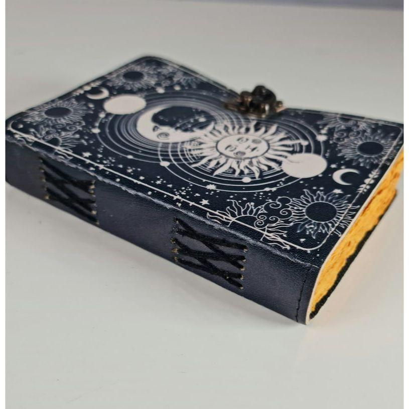 Винтажный кожаный журнал «Солнце и Луна», кожаный альбом для рисования, книга теней, гримуар «Солнце и луна», подарок для него, рождественский подарок, подарок на день отца