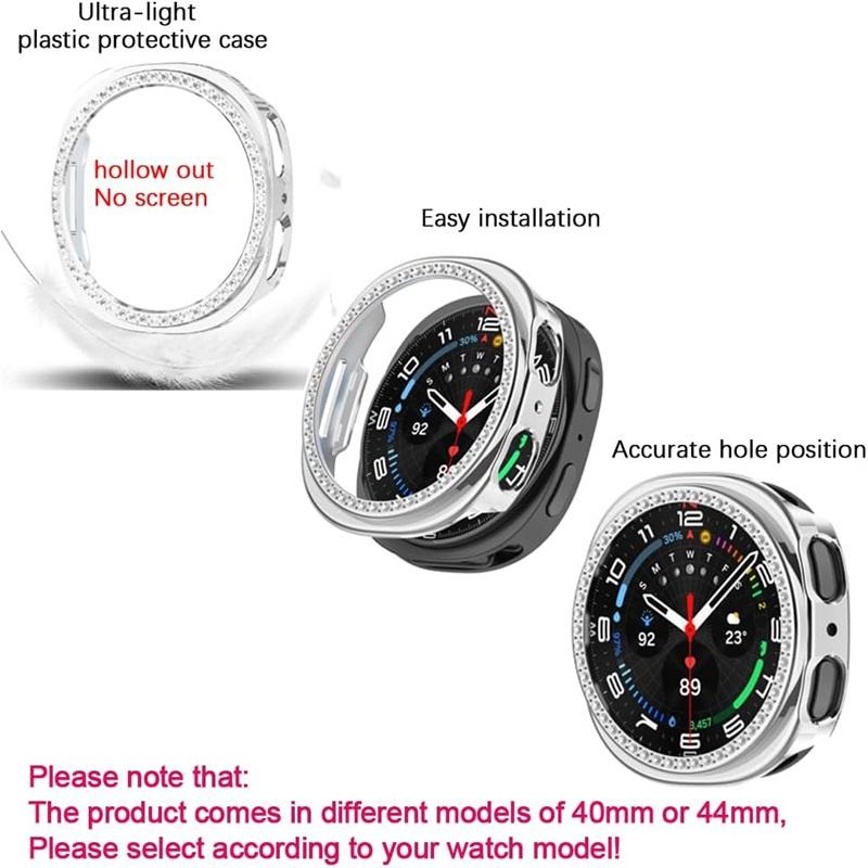 Женский ремешок для SAMSUNG Galaxy Watch8 40 мм 44 мм LTE Ремешок для часов с чехлом, блестящий Звездное сияние Сменный ремешок Защитный чехол