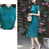 Кружевное повседневное платье Cheongsam средней длины Ao Dai, улучшенное тонкое платье в китайском стиле в стиле ретро
