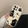 Мультяшный чехол с большими глазами черного кота для Samsung Galaxy S25 S24 Ultra S23 S22 S21 S20 Plus FE A56 A36 A26 A17 A07 Мягкий силиконовый чехол