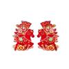 1 Pair Chinese Style New Year Door Sticker Flocking Paper Spring Festival Couplets  Celebration