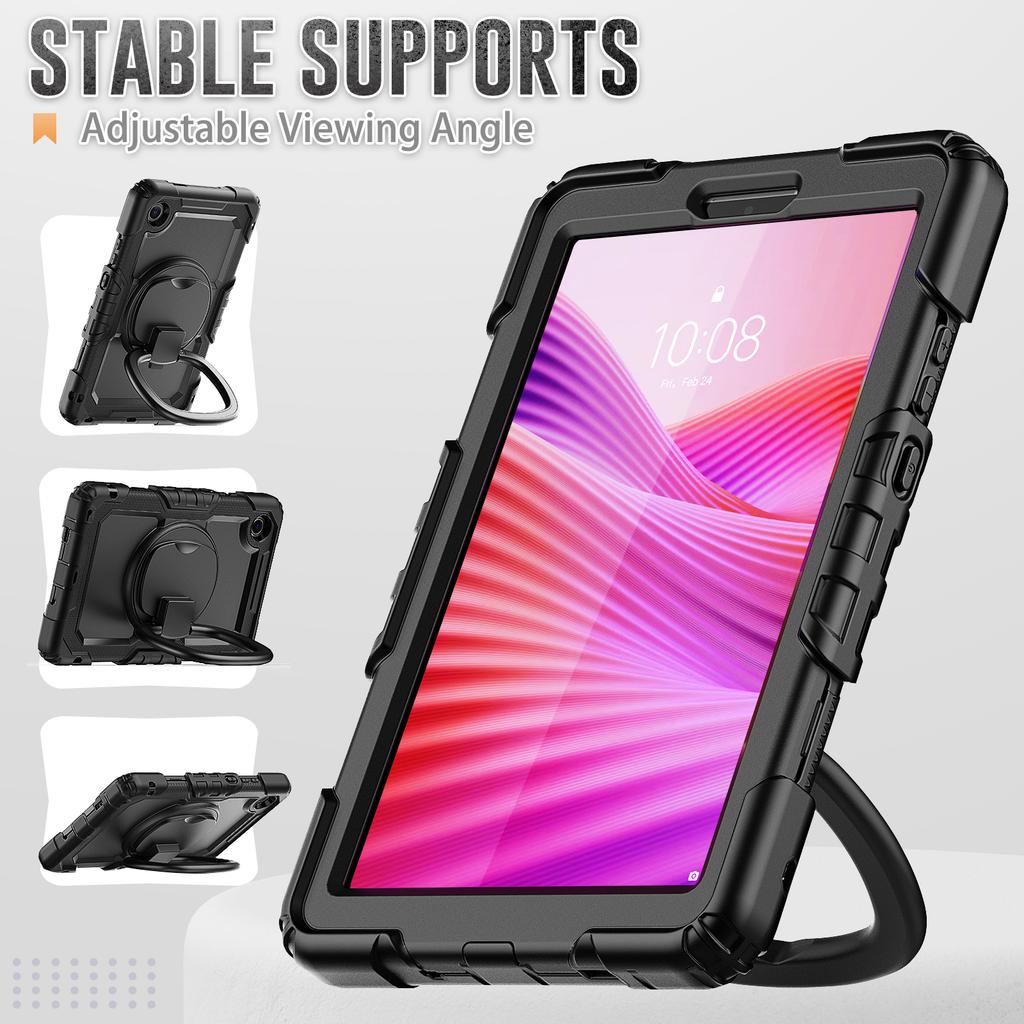 For Lenovo Tab K9 TB305FU Case Ring Kickstand PC+Silicone Shockproof Tablet Cover