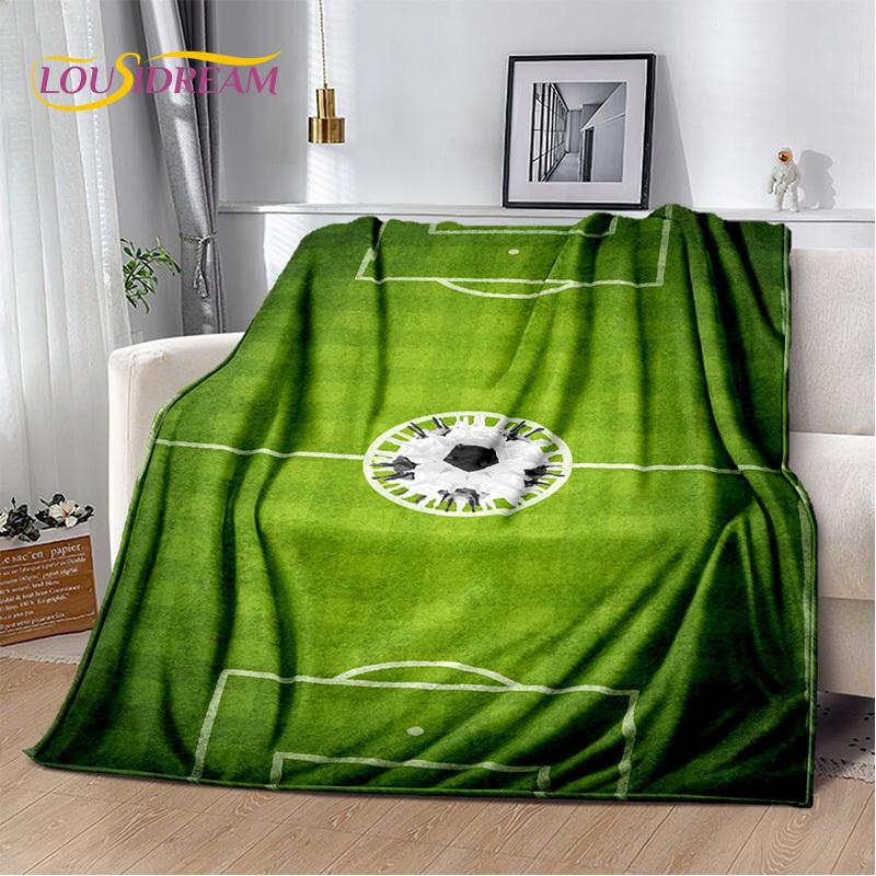 29 Стиль Футбольное поле Футбол Спорт Мультфильм Мягкое одеяло, Мягкий плед для дома Спальня Кровать Диван Дорожный чехол Детский подарок
