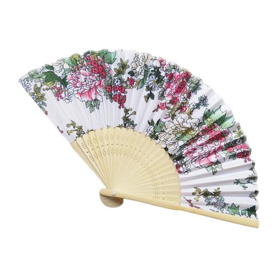 Складной веер в японском стиле с цветком, портативный летний ручной бамбуковый охлаждающий вентилятор, украшение для танцевального представления, реквизит для костюмов для вечеринок