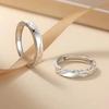 Кольцо для пары Регулируемое открытое кольцо Полированная белая медь Простой стильный жетон на годовщину брака Подарок на свадьбу унисекс Подходящее кольцо