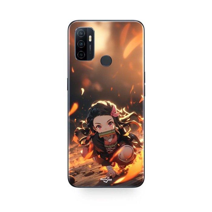 Coque de téléphone - MANIACASE - Oppo A32 - Demon Slayer Nezuko - Silicone TPU - Souple