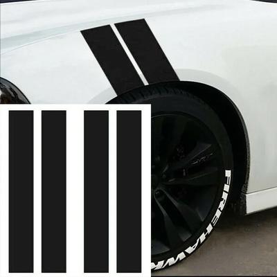 4 шт. Черные полосы на капот и крыло автомобиля Наклейка для Dodge Challenger Charger Durango