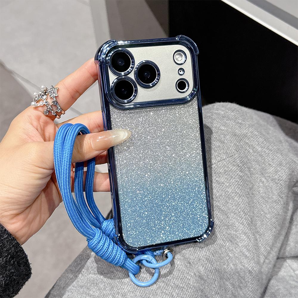 Luxury Plating Phone Case For Xiaomi 15T 15 14 13 Poco M7 F7 F4 F5 X7 X6 X5 Pro Ultra 4G 5G Anti Fall Airbag With lanyard