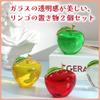 ZERONOWA Crystal Apple Paperweight Figurine, Feng Shui Item, Decorative Item (RedYellow)