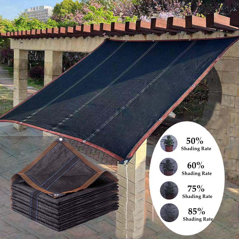 3~12-контактная черная затеняющая ткань, сетка для защиты от солнца с кромкой с люверсами, солнцезащитная сетка для перголы, теплицы для растений, садов, патио, навеса