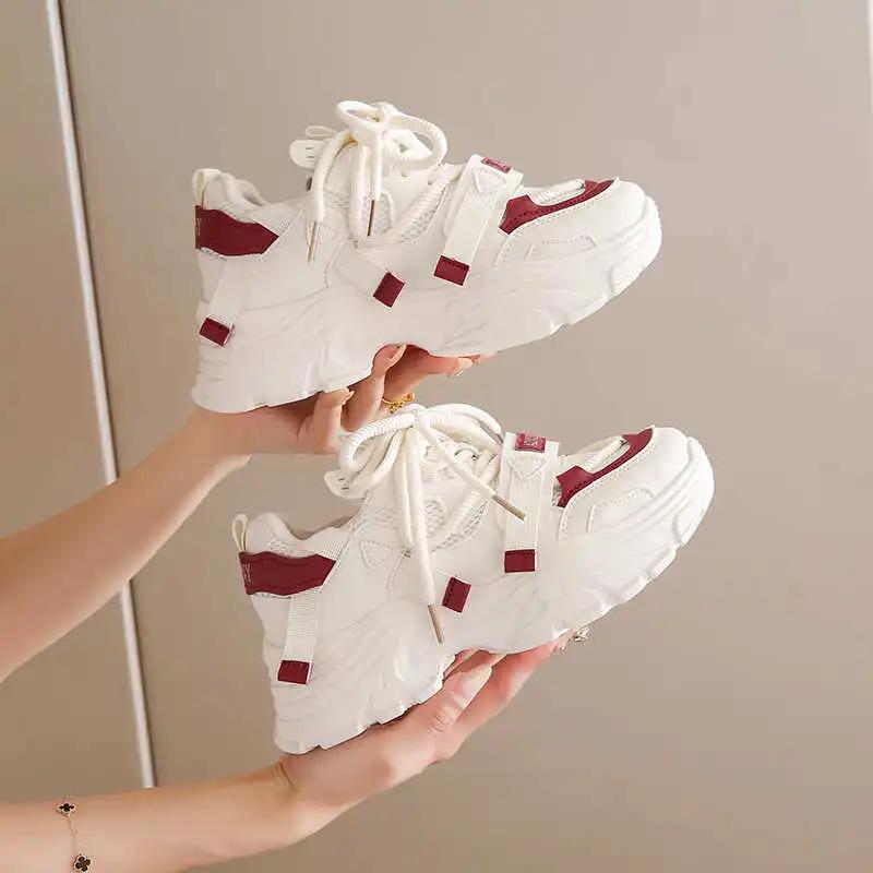 Fashion Platform Laced Womens Trainer Shoes Running Women's Fashion Sneakers Top Quality Sports Leading Sneekers High-tech