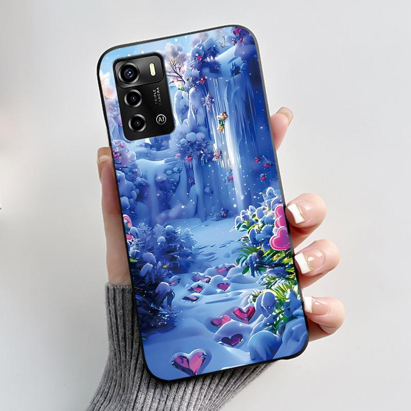 Casing For ZTE Blade A72 4G V40 Vita Phone Case Shell Aesthetic Cute Cat Astronaut Fashion Matte Black Protective Soft TPU Cover