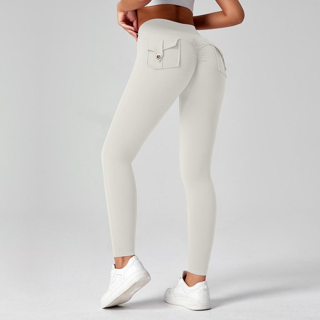 Leggings évasés super extensibles imitation brocart pour femme - Coupe ajustée
