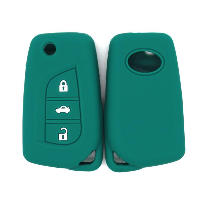 Fall-proof key cover, suitable for Toyota RV4, Rongfangguan, Ruizhi, Carola, Linc, folding type, 3-buckle silicone key bag
