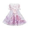 Girls Lolita Princess Dress Kids Cute Bow Short Long Sleeve Party 3-10 Years Old