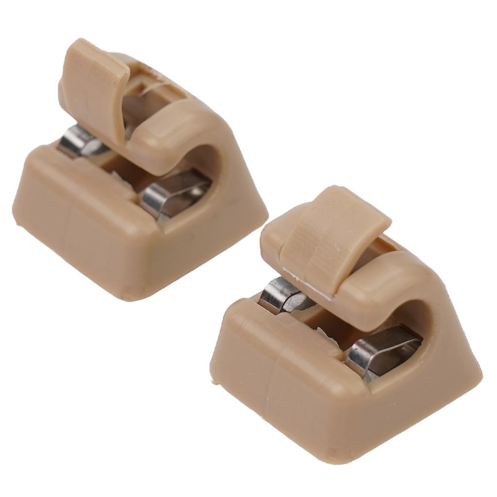 2pcs Nylon Sun Visor Clip Holders For Mercedes W201 W123 W124 W126 W140 W201 Parts Accessories Beige, Grey