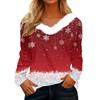 Рубашки с длинным рукавом для женщин Милые топы Рождественские принты Футболки Блузки Повседневные топы больших размеров Базовые топы Пуловеры
