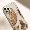 Прозрачный противоударный чехол с золотой бабочкой для серии iPhone 14/15/16/17 Pro Max