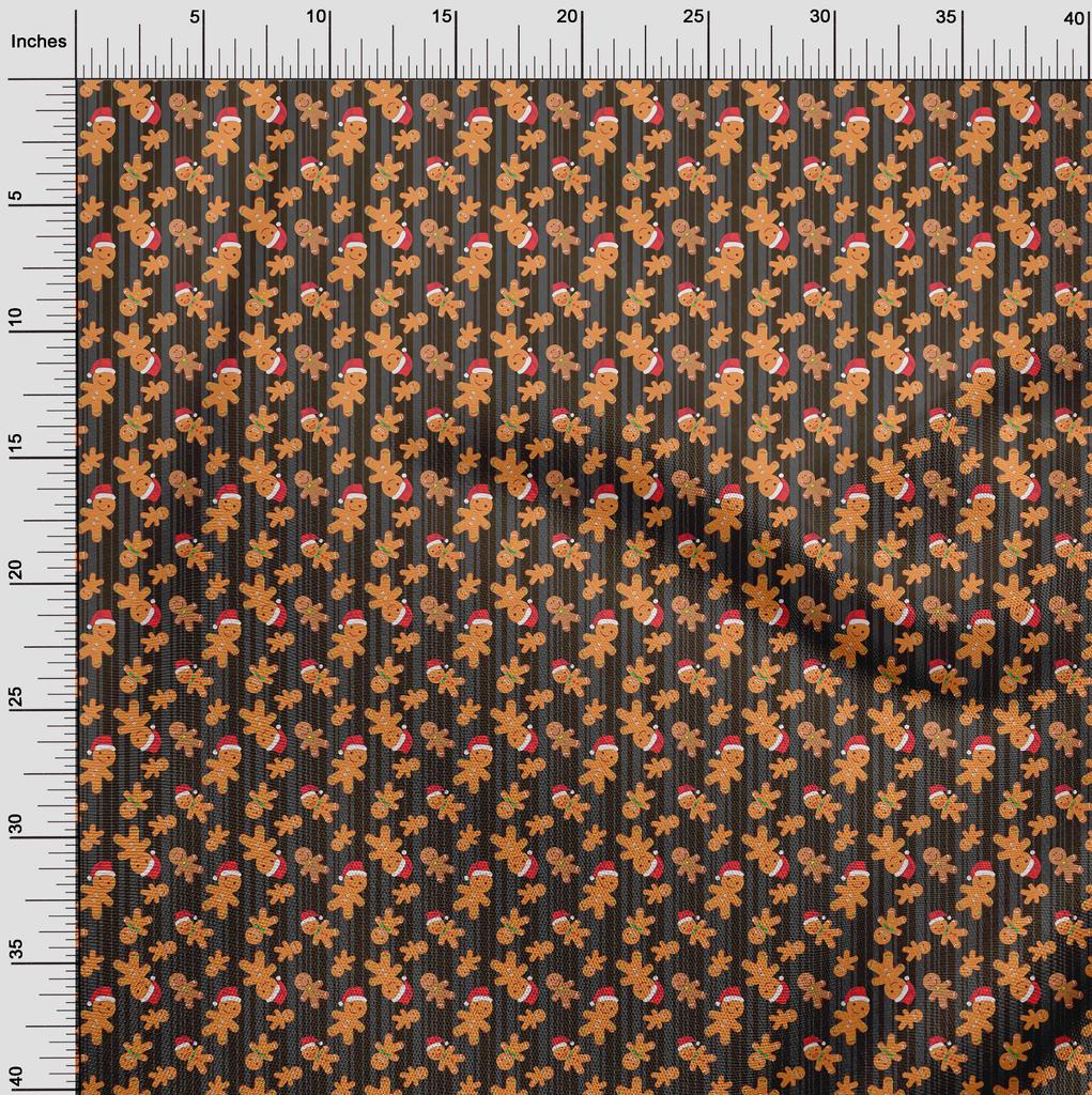 oneOone Cotton Flex Brown Fabric Christmas Dress Material Fabric Print Fabric By The Yard 40 Inch