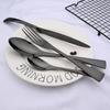 4 Pcs/Set Black Thicken Cutlery Set Stainless Steel Dinnerware Western Tableware Sets Fork Steak Knife Spoons Dinnerware Set