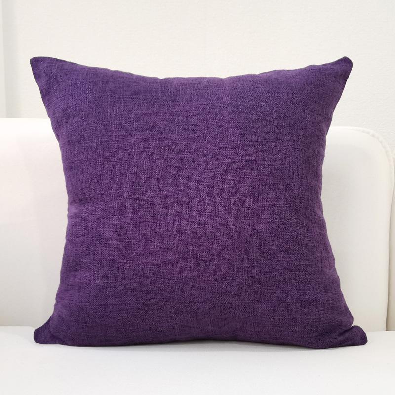 Nordic Home Thickened Linen Solid Color Pillowcase Sofa Cushion Cover Pillowcase