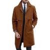 Новое шерстяное мужское пальто Nizi длинное пальто большого размера однобортное