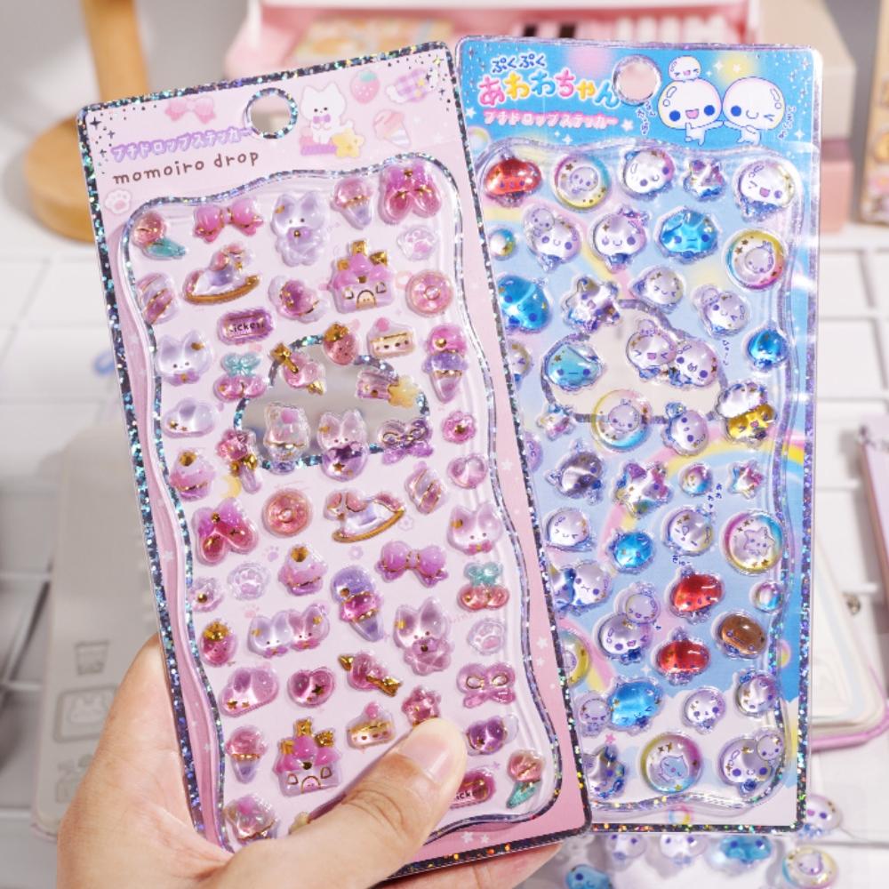 1 pc/4 pcs New Sweet Animals Mini Cartoon 3D Relief Stickers Scrapbooking Diy Journal Cute Stationery Sticker