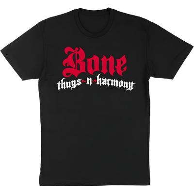 Мужская однотонная футболка с логотипом Bone Thugs-N-Harmony, приталенная, черная _ Официально лицензированная