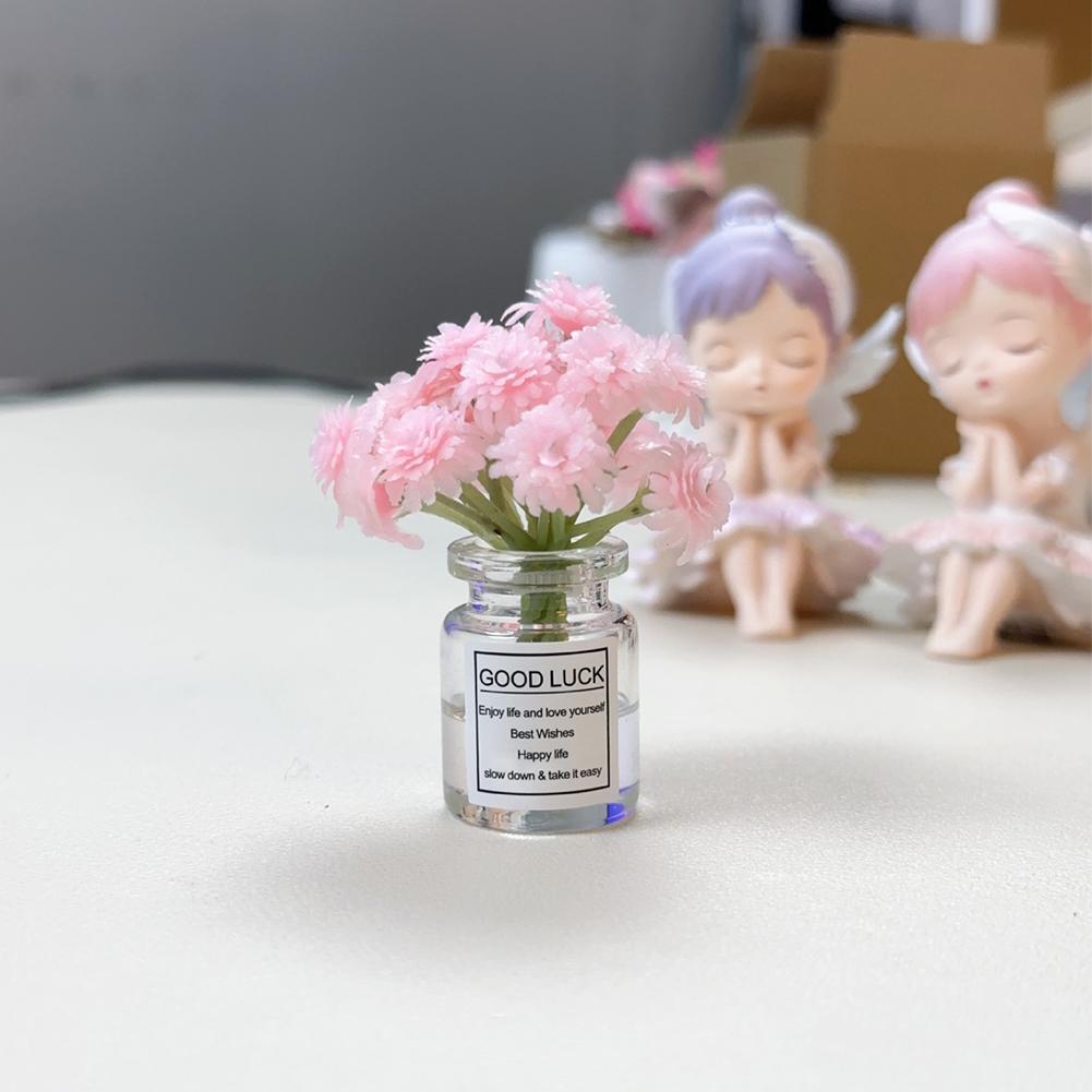 Мини-украшения для автомобиля, ваза Babysbreath Jasmine, стеклянная ваза, микропейзаж, кролик, консоль для украшения салона автомобиля