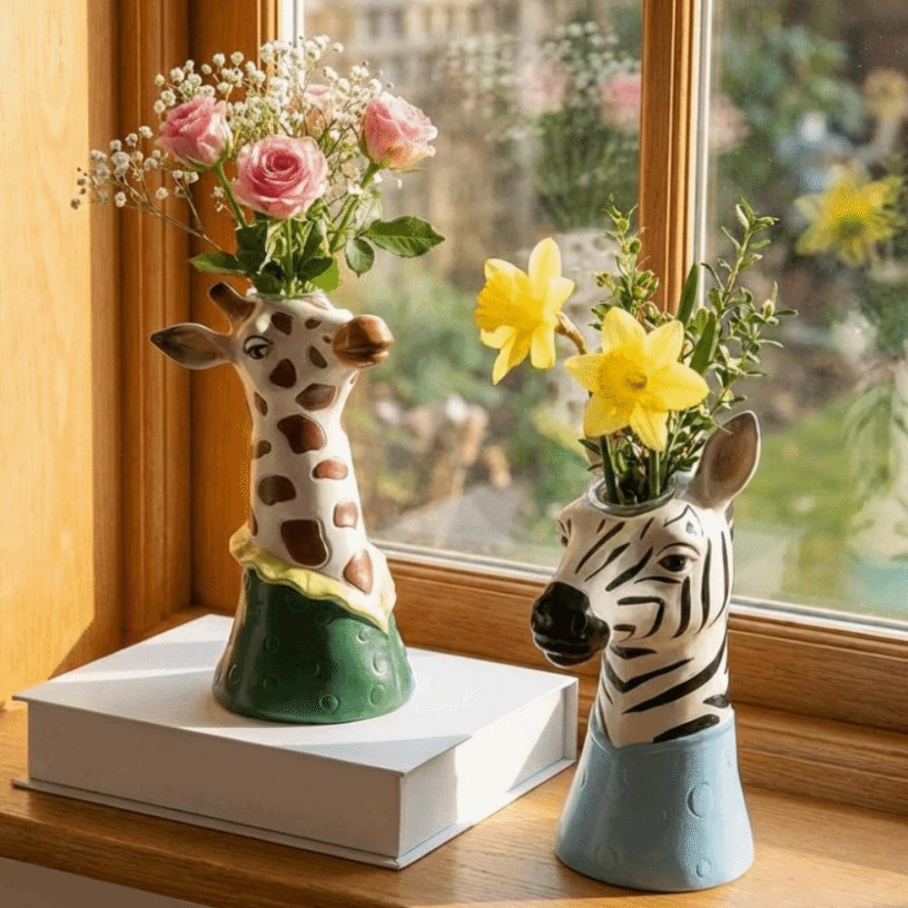Floral Arrangement Animal Vase Modern Giraffe Vase Creative Art Vase  Living Room Decor