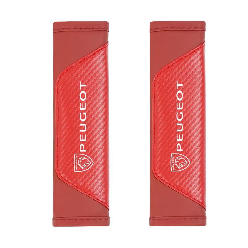2Pcs Car Seat Belt Cover Shoulder Pad Auto Badge Accessories For Peugeot 206 307 308 207 3008 208 407 508 2008 5008 301 406 408