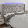 VidaXL LED Headboard Bedroom Furniture Double Bed Accessory Head of Bed Frame Interior Light Grey 3124406