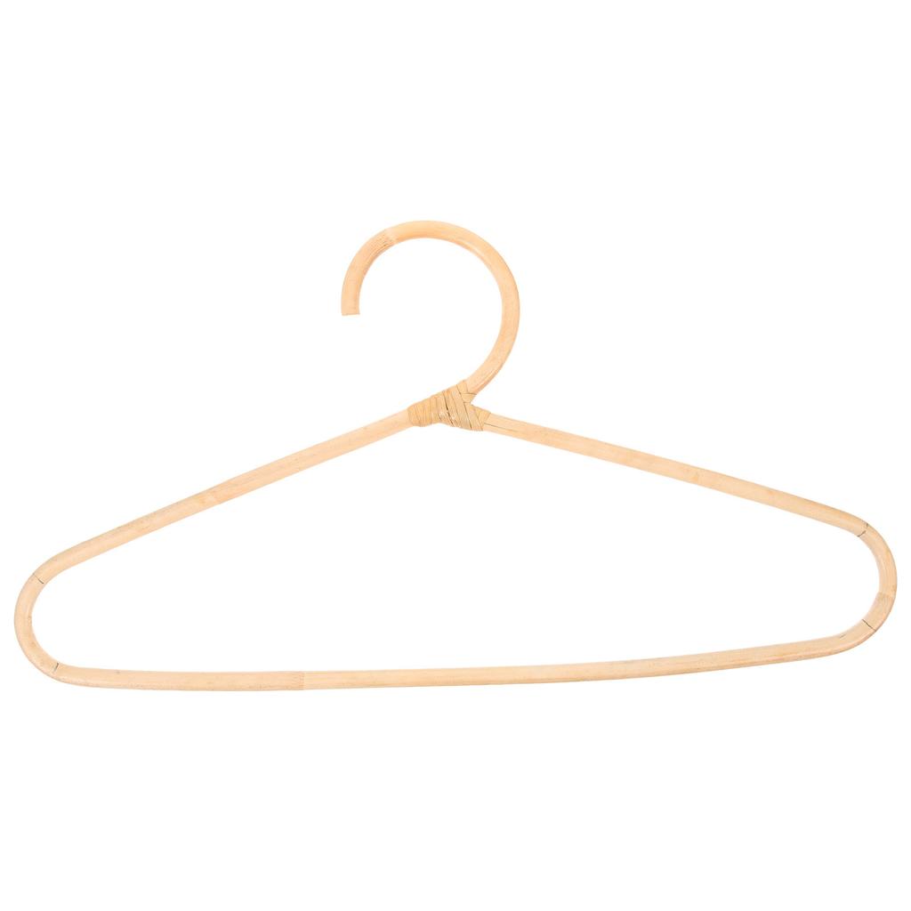 Wooden Rattan Clothes Hanger Handmade Natural Fiber Strong Deformation Resistant Single Hook for Closet Wardrobe Dress Coat