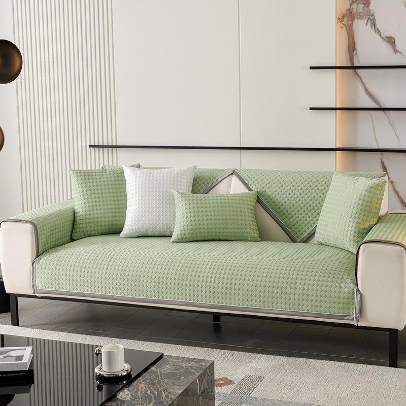 Summer Sofa Cushion Solid Color Light Luxury Cold Summer Mat Cushion Non-Slip Summer Sofa Cover High-End Cloth Liner