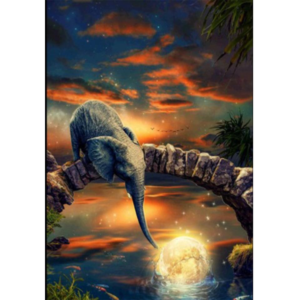 5D DIY алмазная живопись животное слон горный хрусталь картина полная алмазная вышивка мозаика ручной работы подарок украшение мебели